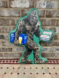 Walking Sasquatch Funny Metal Sign Pizza Beer Wall Art Man Cave Decor Gift Ski Bigfoot