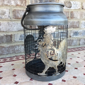Portavelas único redondo de metal estilo granja con forma de gallo, gallina y diseño moderno y elegante