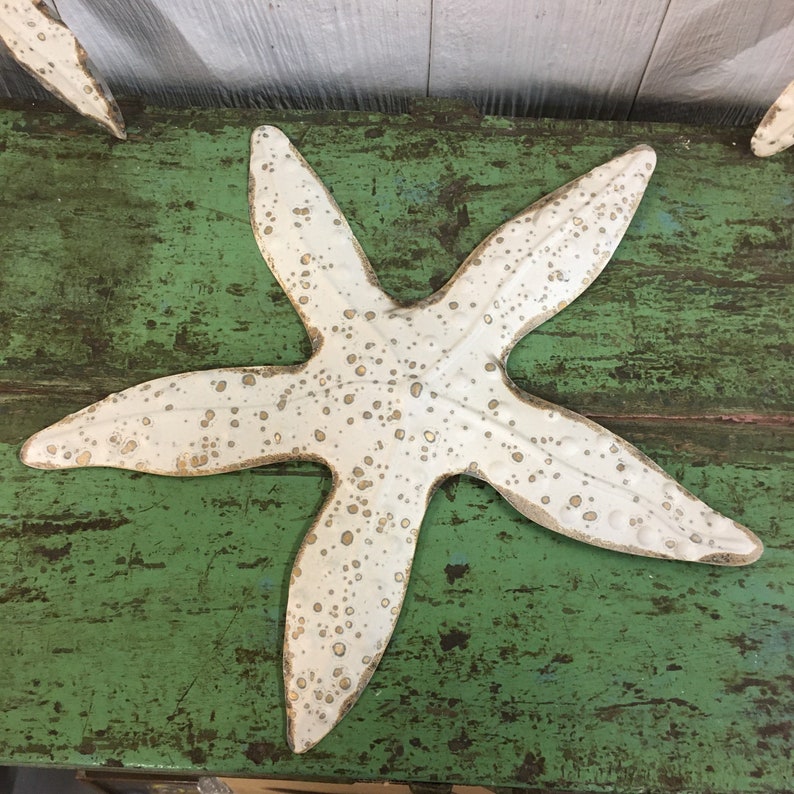 Set of 3 Metal Starfish Wall Art Beach House Coastal Nautical Ocean ...