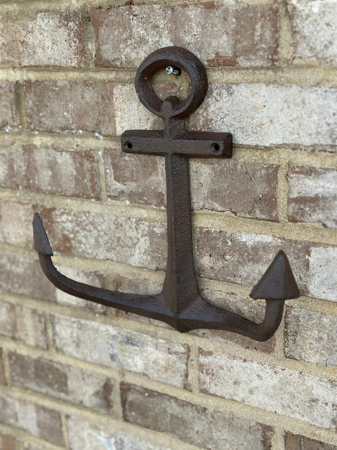 Large 11 Cast Iron Anchor Wall Hook Hanger Art Decor Rustic Etsy