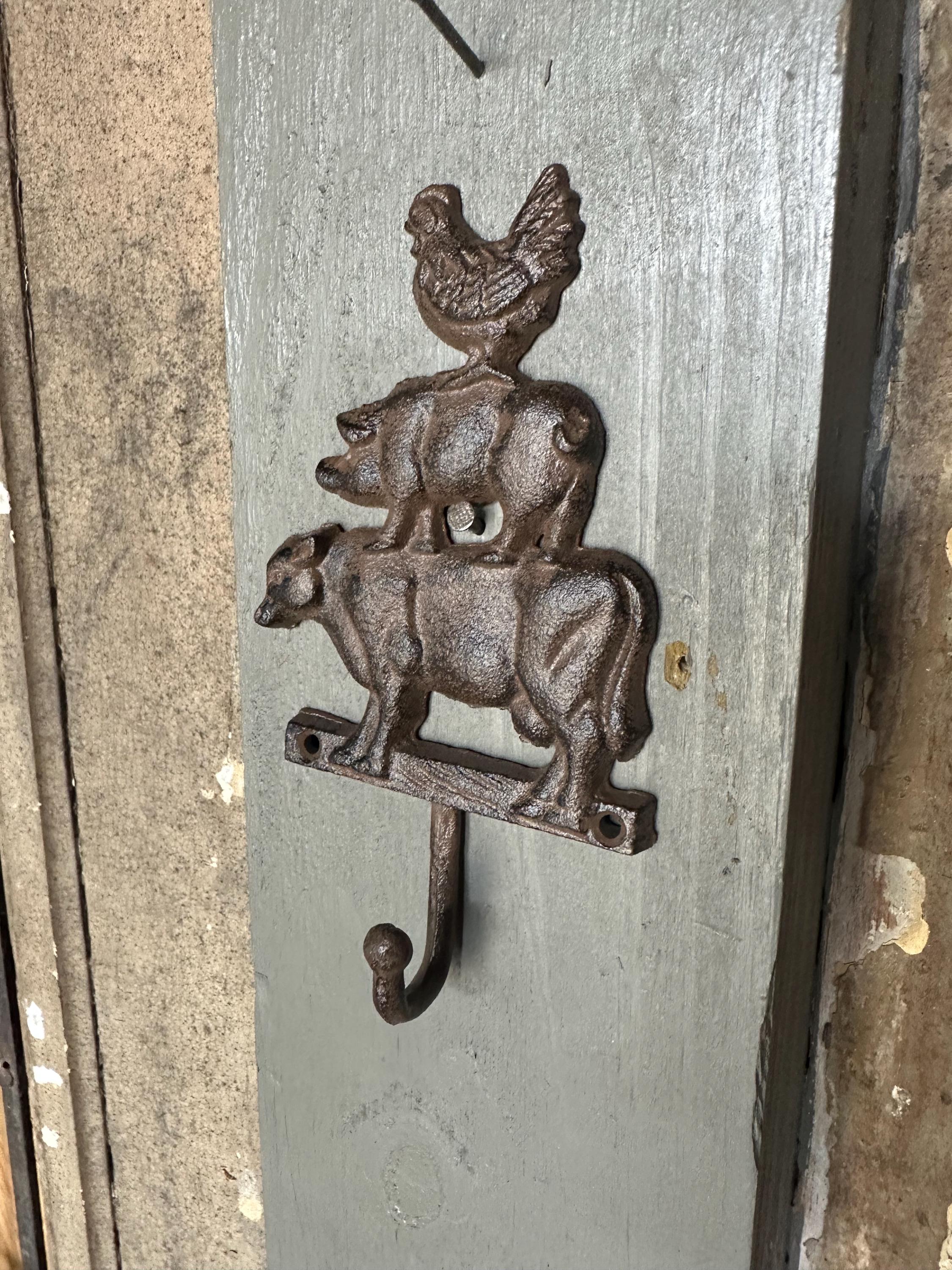 Key Rack Pig Stacked Rooster Pig Cow Hook Farm Animal Entryway Towel Key Holder ...