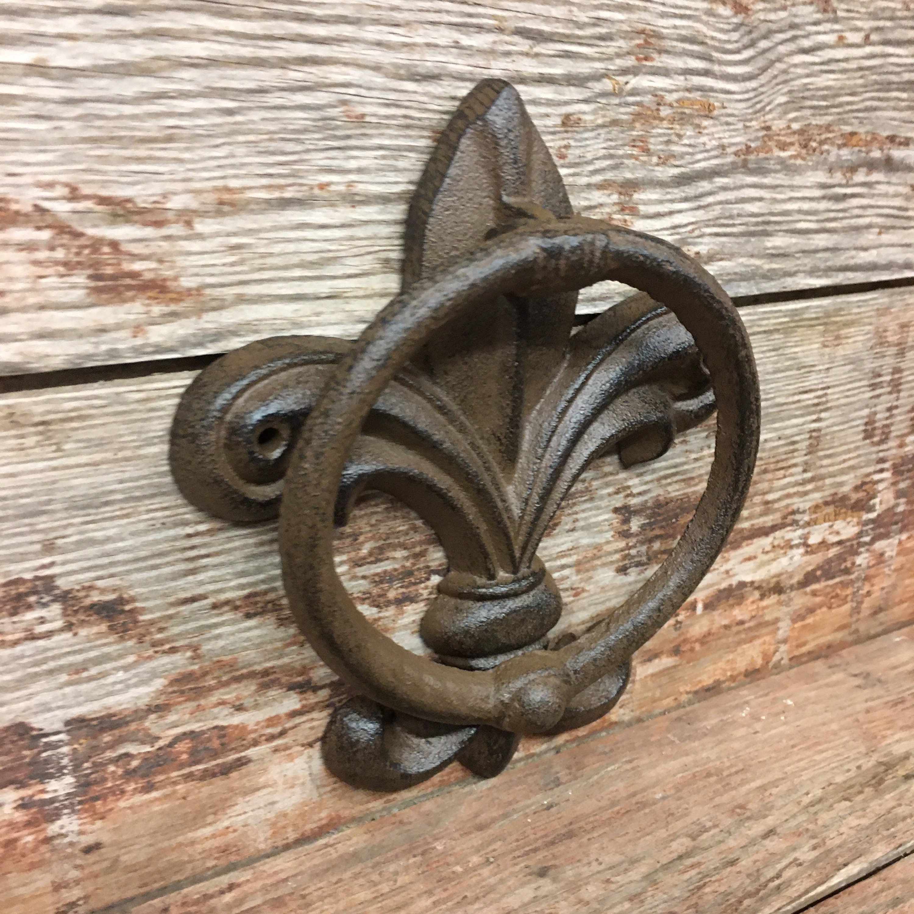 Antique Style Griffin/Gargoyle Door Knocker - Cast Iron, Brown Finish, Gothic Decor