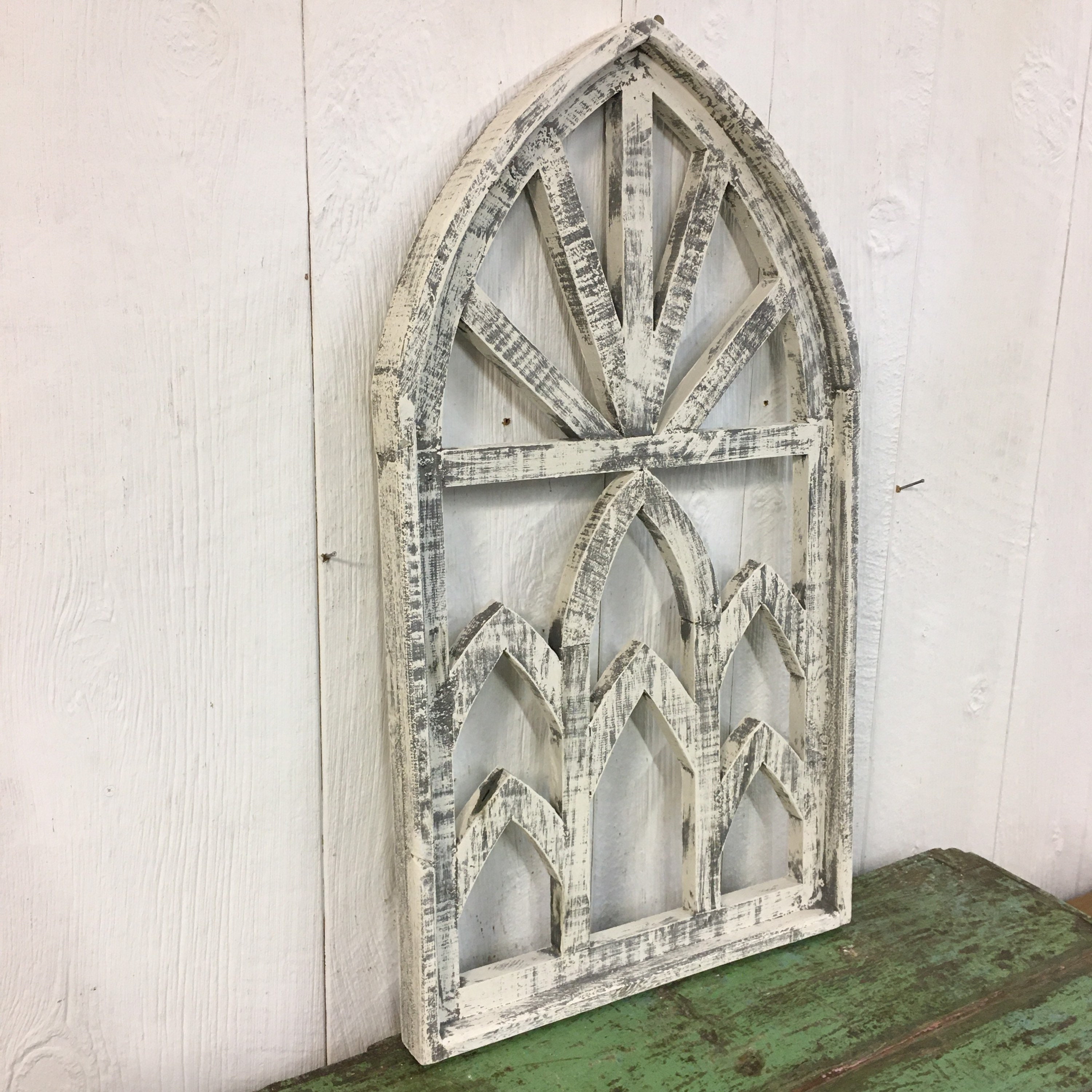 30x17 Cathedral Style Wooden Arch Wall Decor Window Art Zig | Etsy