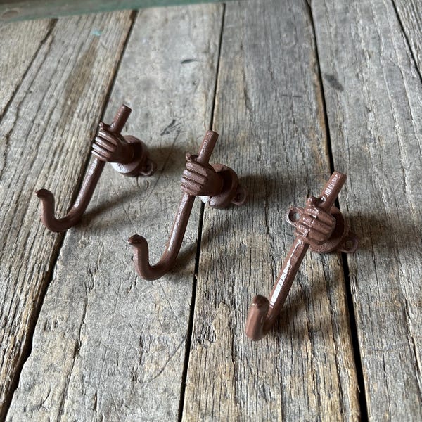 Set Of 3 Iron Hand Holding Hook - Unique Hanging Hook