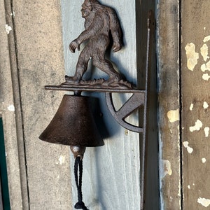 Cast Iron Sasquatch Bell Yeti Rustic Cabin Decor Dinner Mythical Mountain Forest Creature
