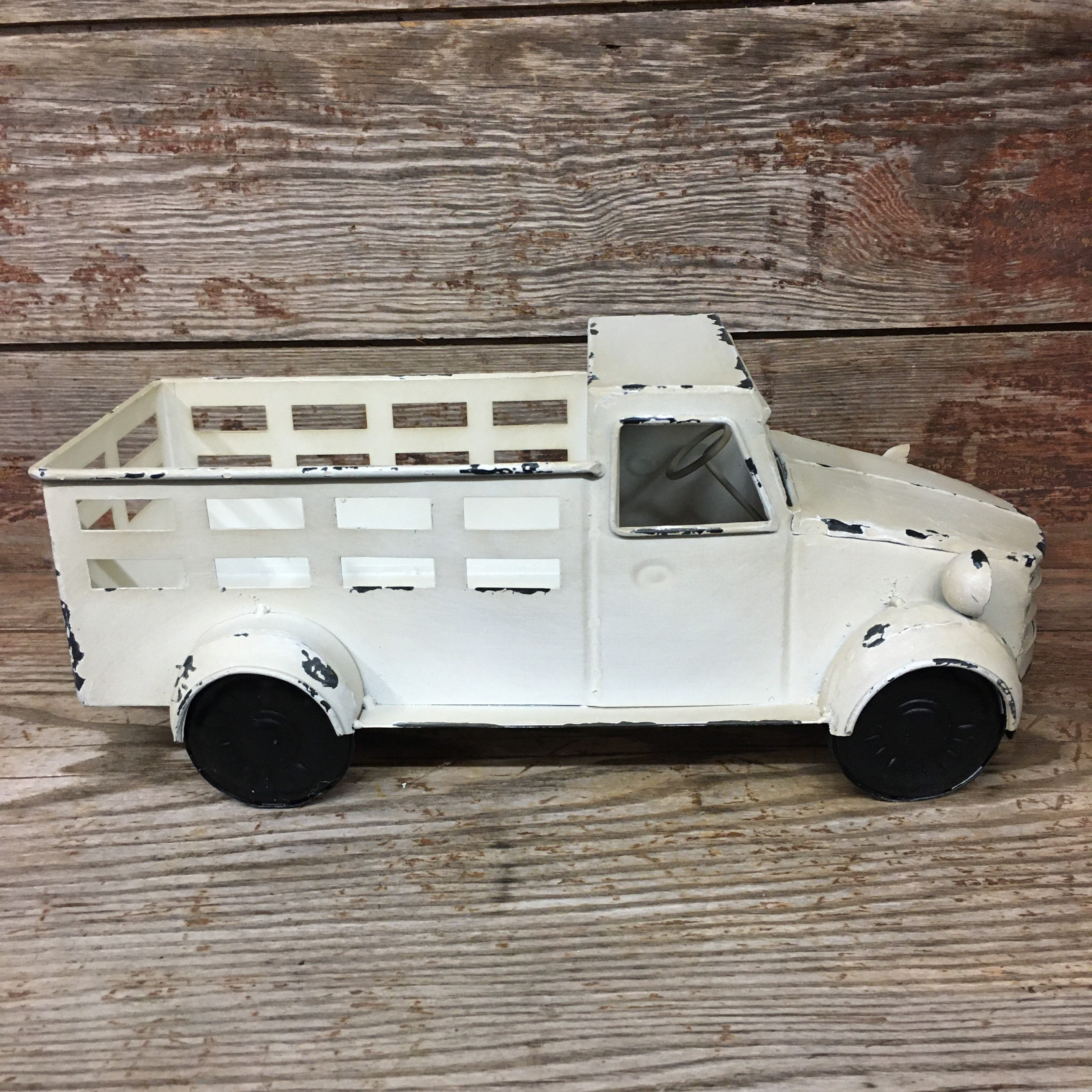 Vintage Style White Metal Truck Display Holder Art Statue Etsy