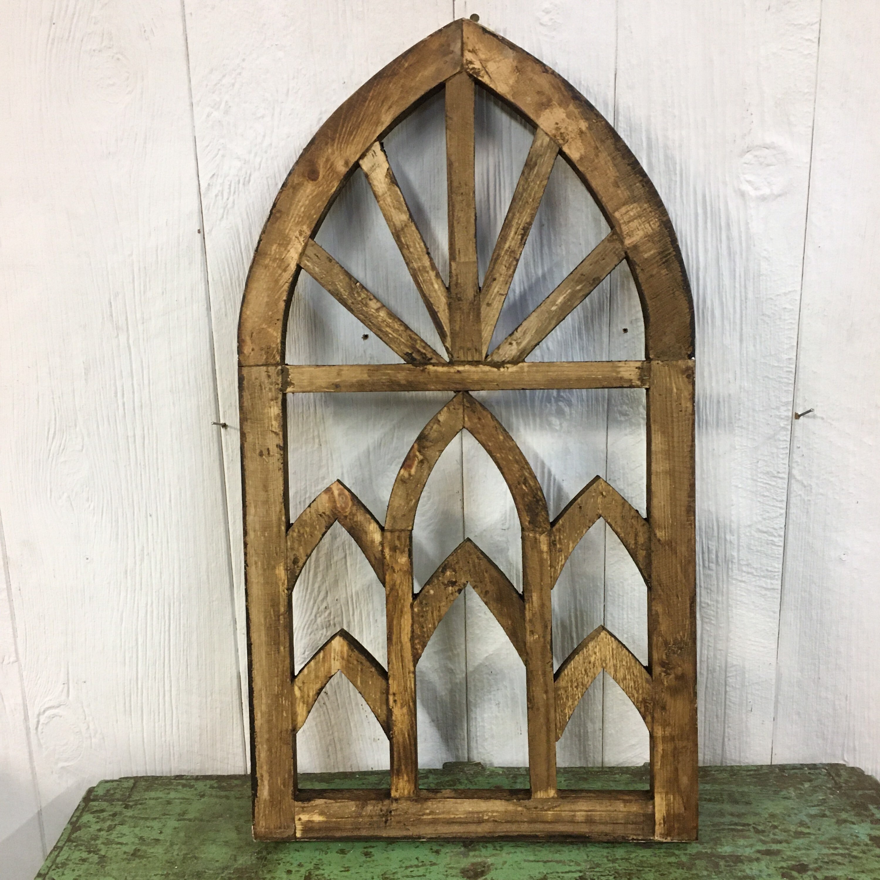 30x17 Cathedral Style Wooden Arch Wall Decor Window Art Zig Etsy UK