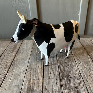 10” Cute Hand-Made Metal Goat Statue Figurine Folk Art Farmhouse Shic Baby Kid Billy Rustic