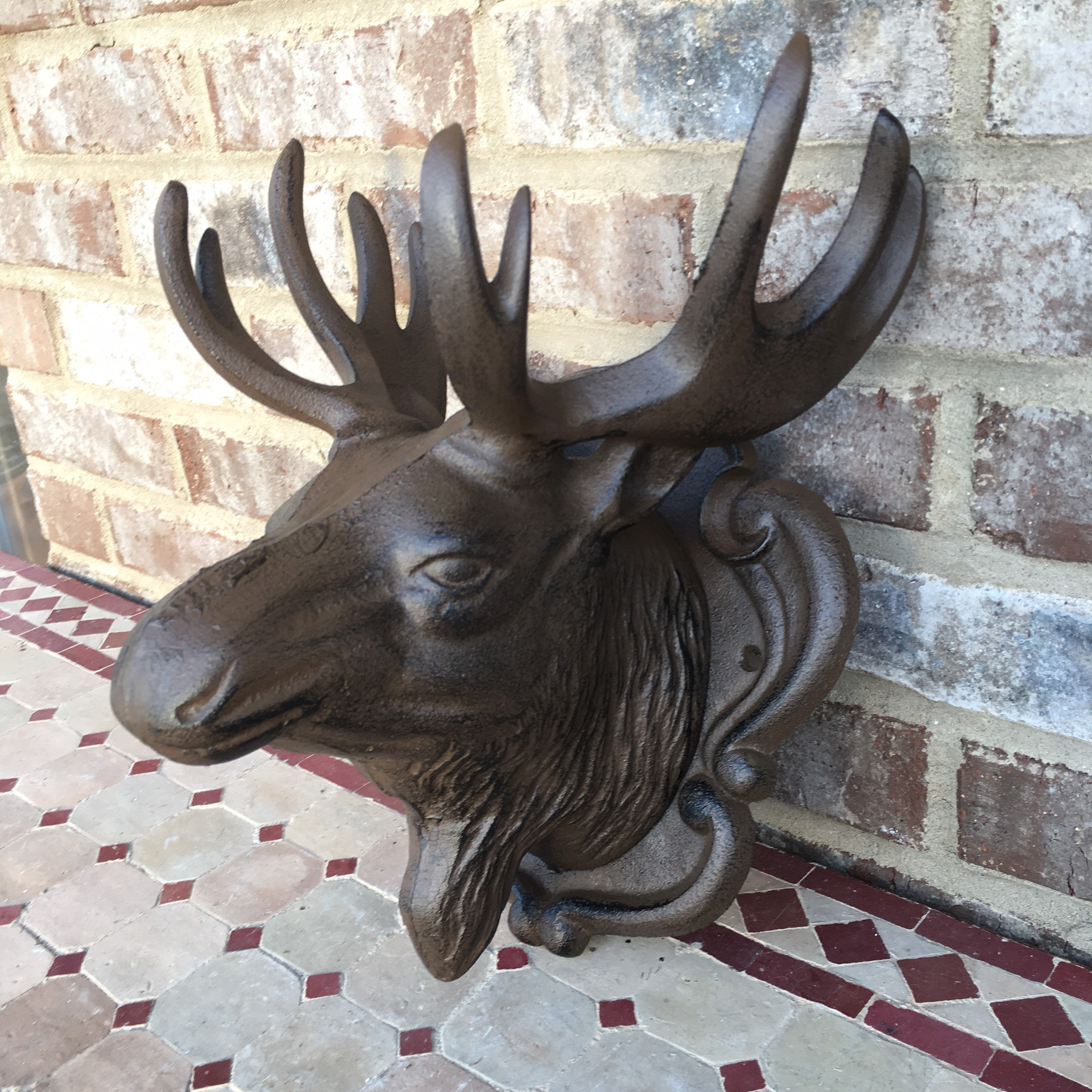 Cast Iron Moose Head Wall Mount Elk Deer Venison Rustic Cabin - Etsy