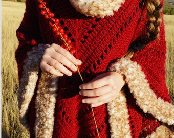 Spiced Cranberry Poncho Crochet Pattern