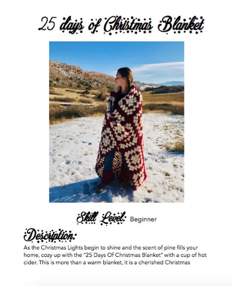 CROCHET PATTERN 25 Days Of Christmas Blanket