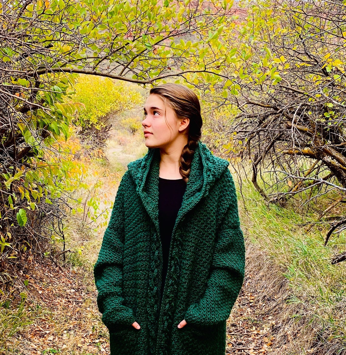 Nettie Crochet Cardigan in Green main image 0