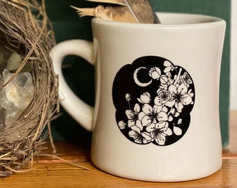 Blossoms and moon Wonderland mug