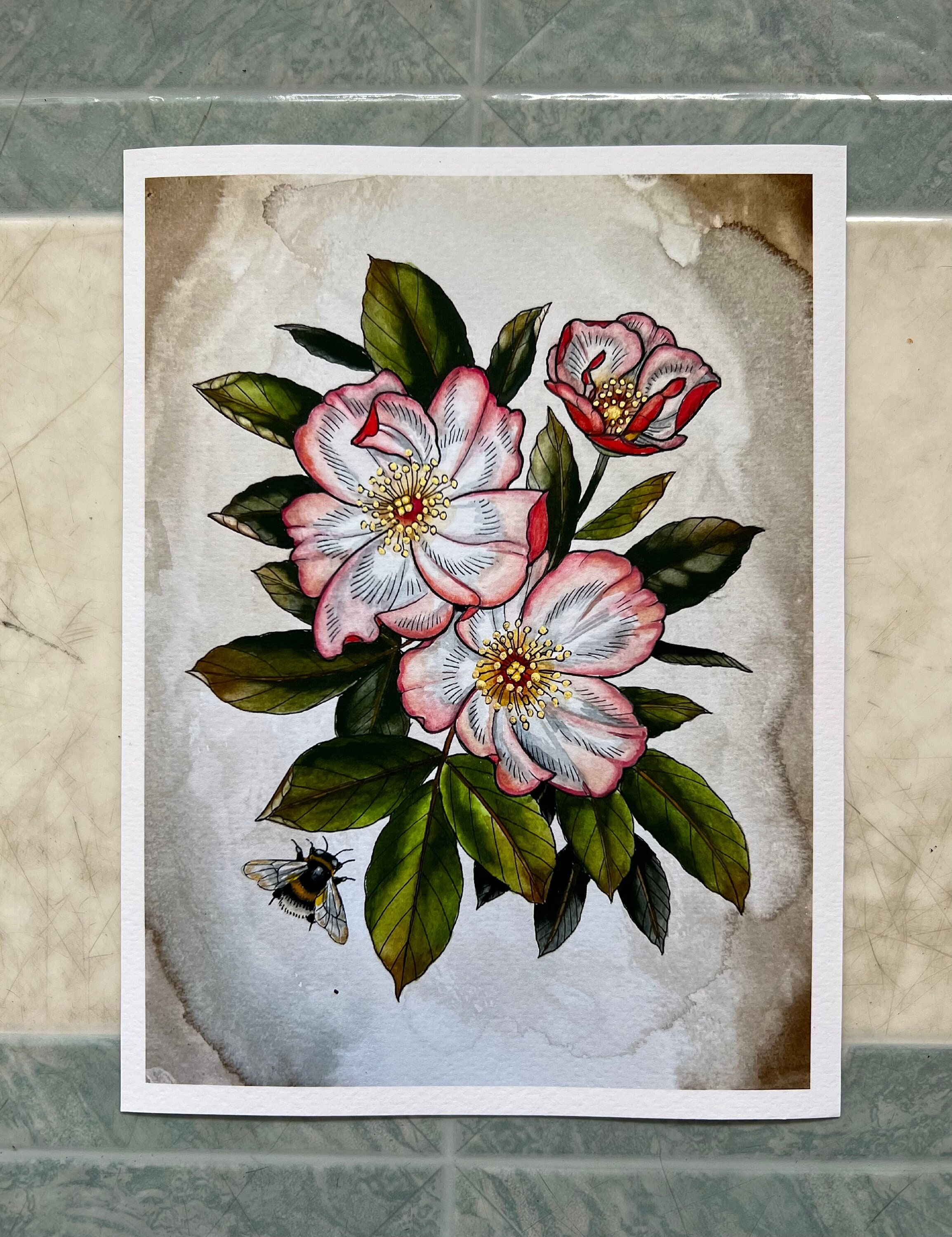 Wild Roses And Bees Wild Roses and Bee - Etsy