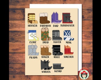 Dnd Boots Greeting Card