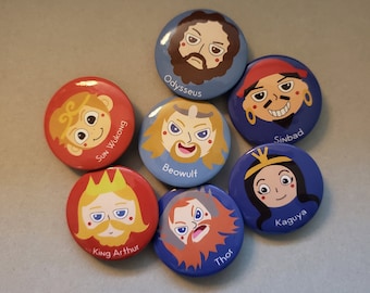 Mythology, Folklore Character Pins