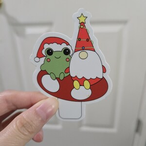 Sticker de Noël Grenouille et Gnome