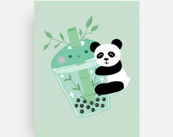 Panda Boba Postcard
