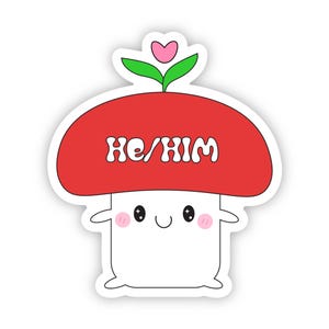 Pronoun Mushroom Stickers