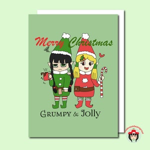 Tarjeta de felicitación navideña Elfos navideños
