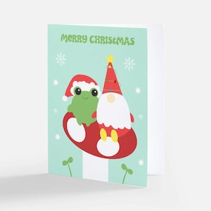 Cartão de Natal Sapo e Gnomo