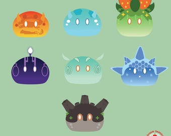 Elemental Slime Stickers