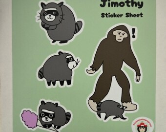 Jimothy the Raccoon Sticker Sheet