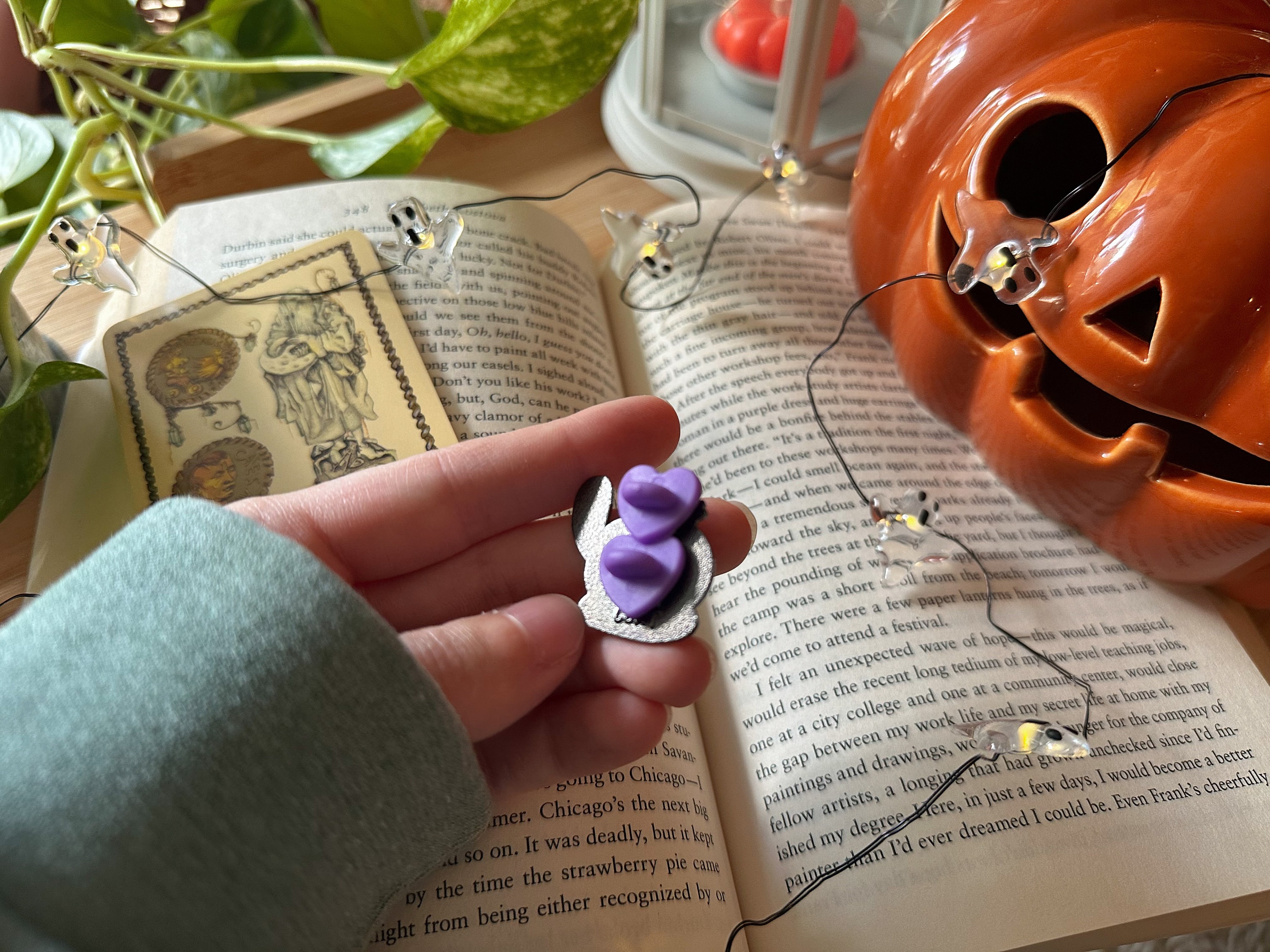 Spilla Halloween Zucca Fantasma E Gatto Nero Con Cristalli - B736 - Foto 6