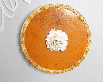 Faux  9" Pumpkin Pie Wall or Display Fake Bake Kitchen Decor Fall Sweets Cake Tier Tray Hanging Kitchen Halloween