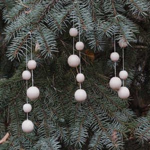 Set van 3 houten kralenornament, natuurlijk houten kralenornament voor kerstboom, boho-kerstversieringen, vakantieopruiming