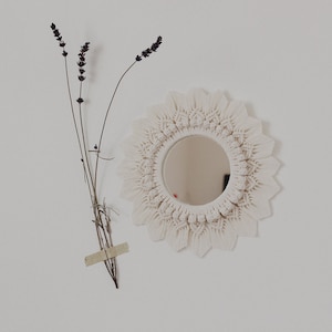 Small Boho Mirror, Handmade Macrame Mirror Wall Hanging, Macrame Mandala Mirror, Boho Wall Hanging