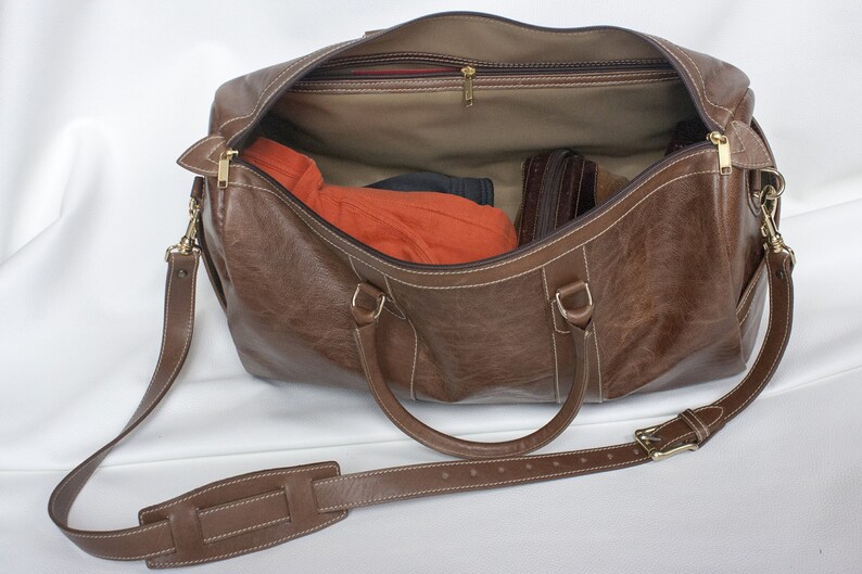 etsy leather duffle bag