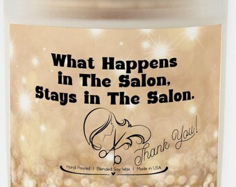 Hairstylist Gift | Christmas Gift for Stylist Hairdresser | Glass Candle for Hairstylist | Funny Gift for Hairstylist | Salon Owner Gift