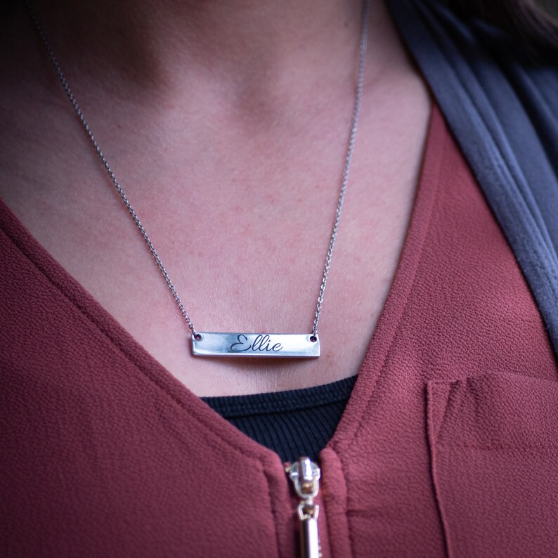 Wedding Personalized Bar Necklace Roman Numeral necklace Bar Necklace Name Necklace Monogram Necklace bridesmaid gift