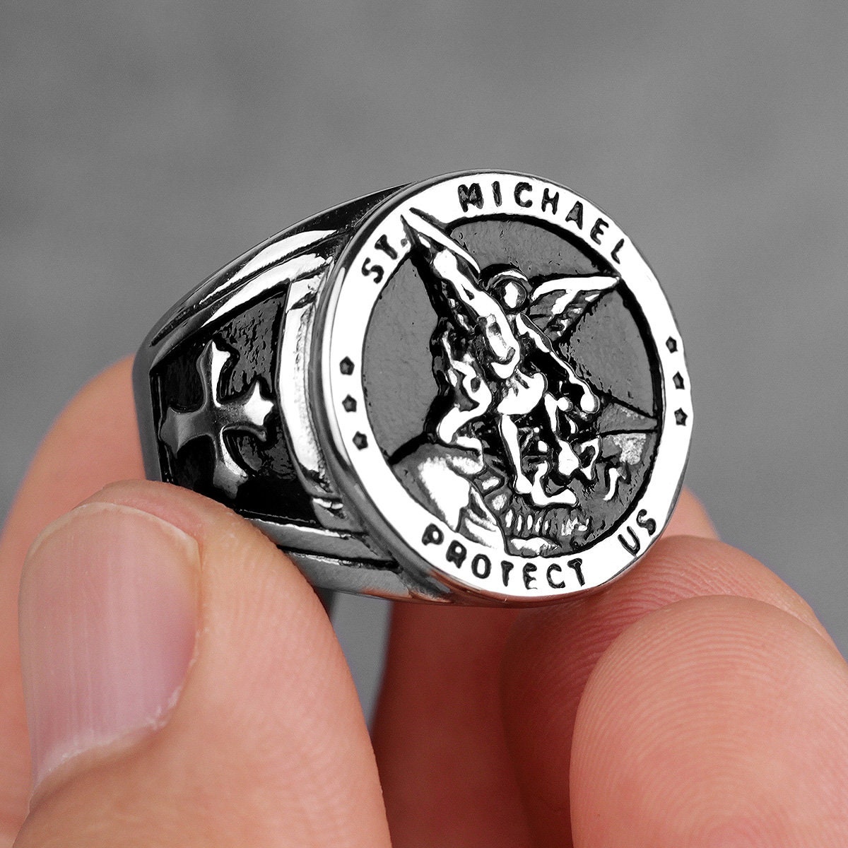 Ring of Protection. Archangel Michael Ring. Stainless Steel Etsy