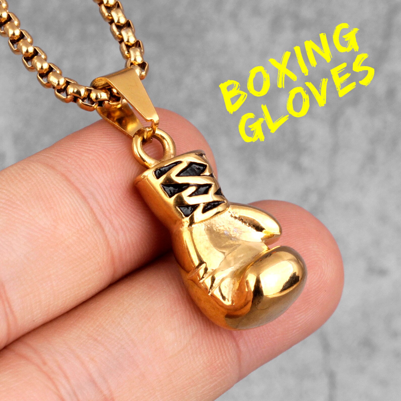 Boxing glove necklace. Etsy
