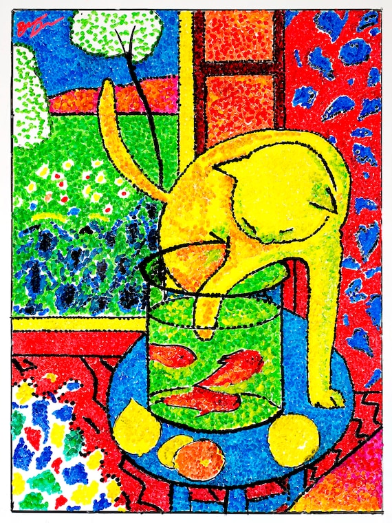 Matisse Le grand chat tableau blanc impression HD de Etsy