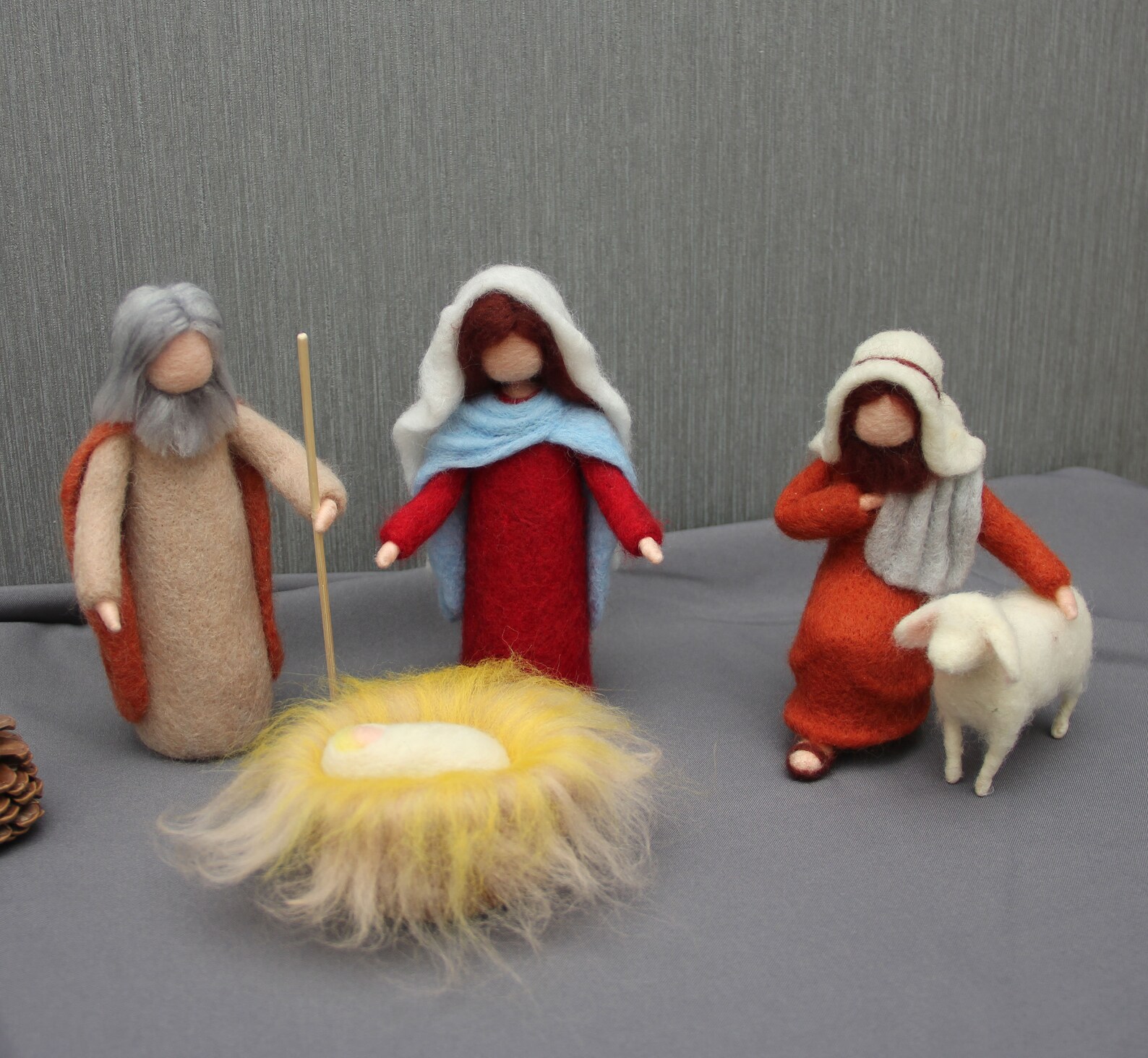 Needle felted Nativity Set Christmas Holy family Mary Etsy