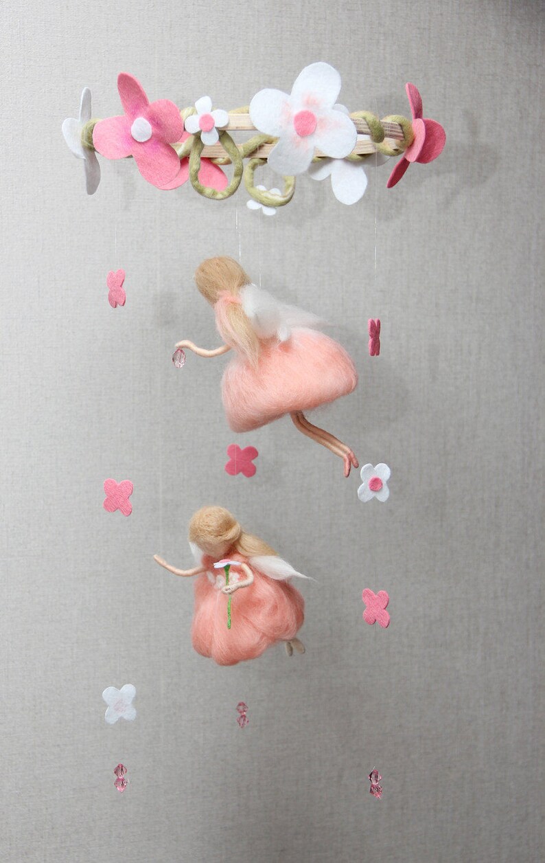 Baby Mobile Pink Fairy Nursery Mobile Girl Boy Crib Mobile Etsy