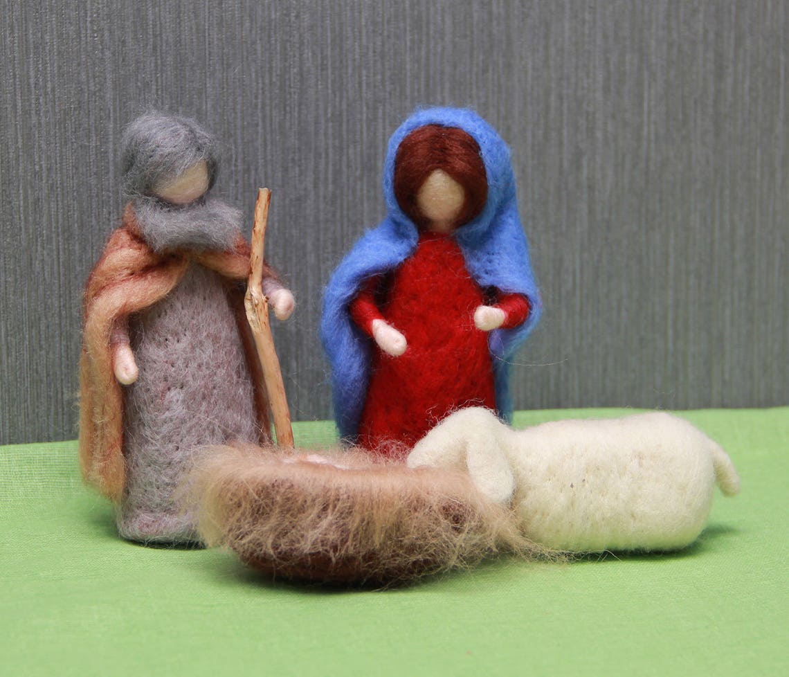 Needle felted Nativity Set Nativity Scene Christmas gift Etsy