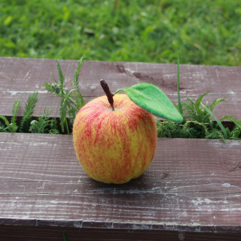 Needle Felted Apple Life Size Red Apple Needle Felted Fruit Etsy
