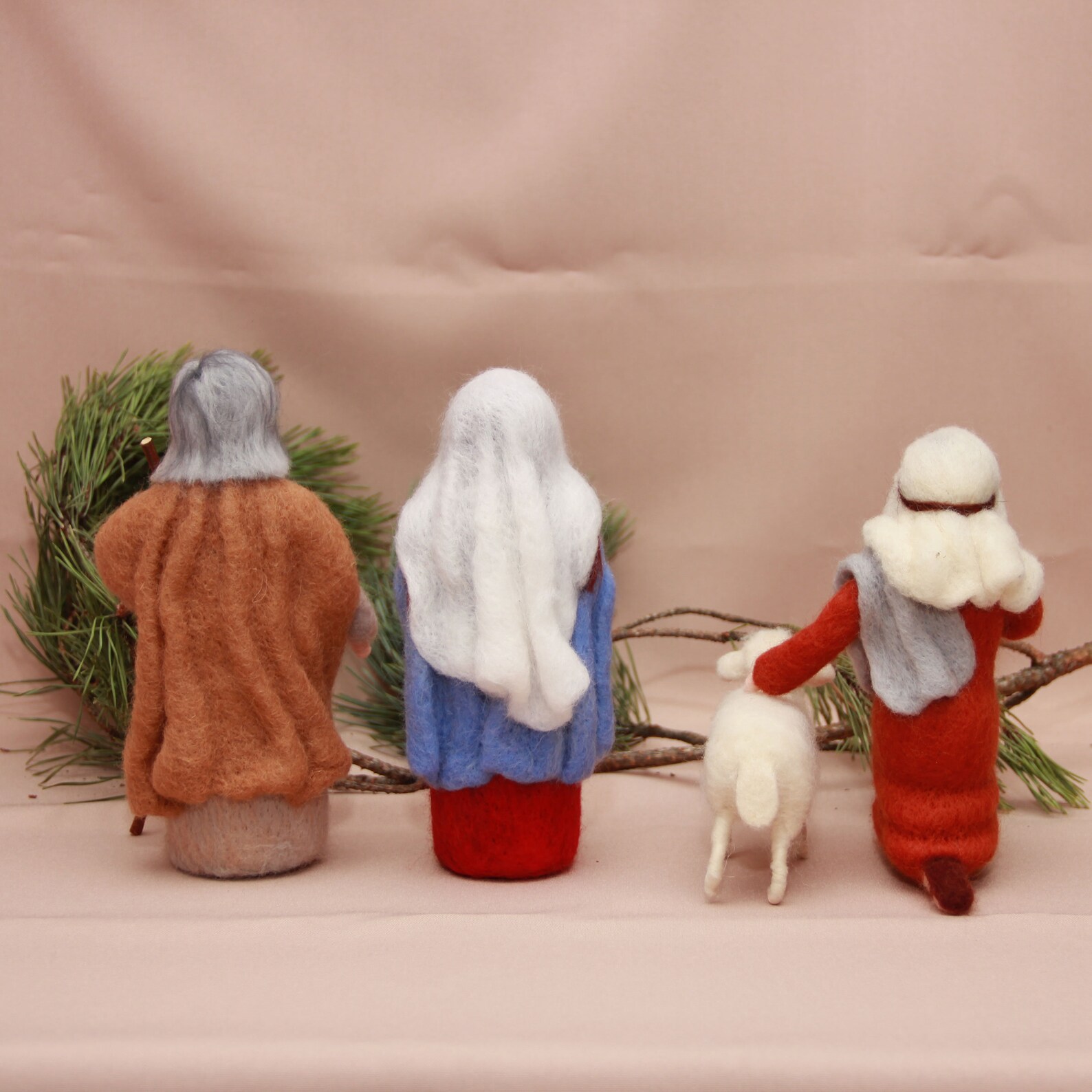Needle Felted Nativity Set Christmas Holy Family Mary Etsy