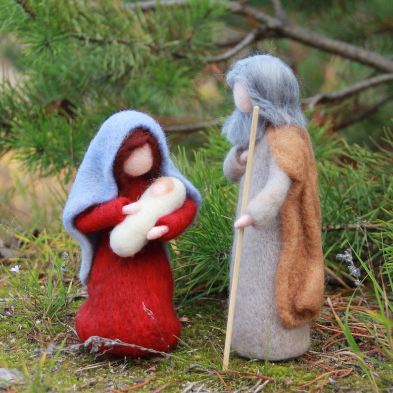 Needle felted Nativity Set Christmas Nativity Scene Holy Etsy