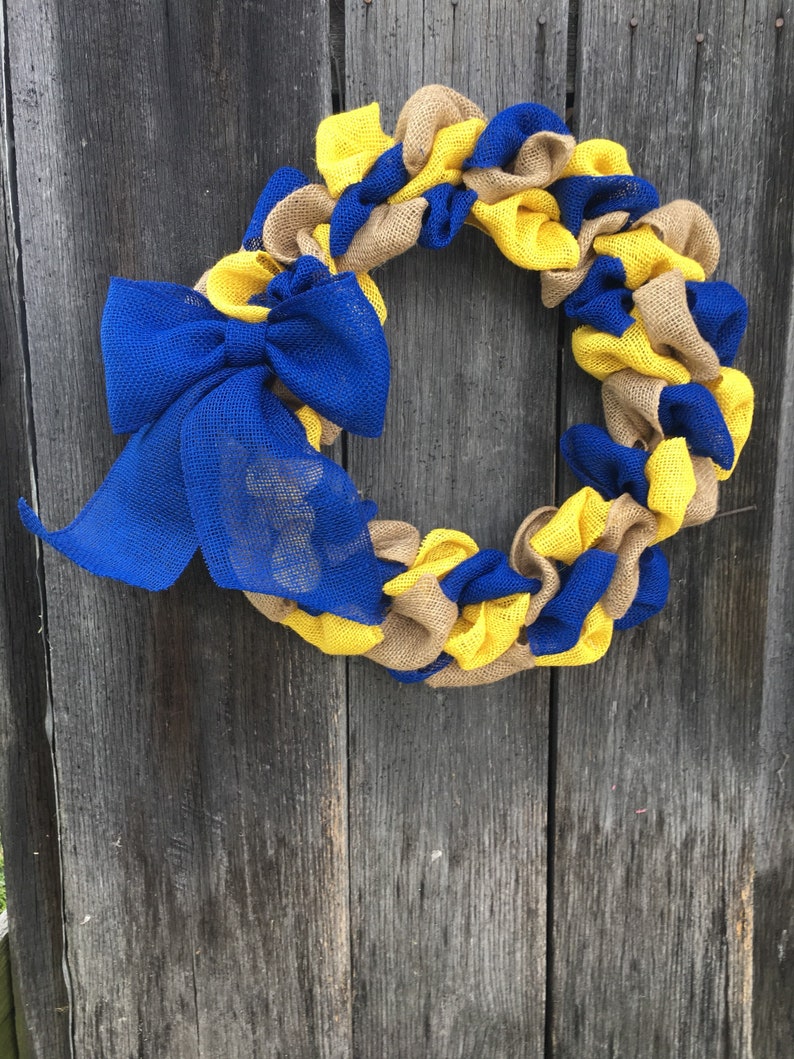 Custom Wreath Personalized Burlap wreath with your choice of colors added to Natural burlap