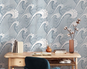 Ocean Waves Wallpaper A339  Wallpaper Peel and Stick Removable Repositionable or Traditional Pre-pasted