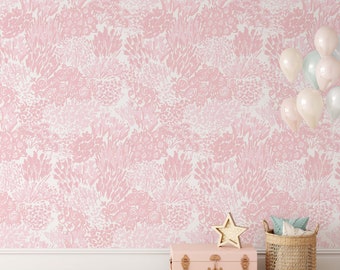 Emma Floral Mural KM263 - Large Scale Wallpaper  Floral Peel and Stick Removable Repositionable or Traditional Pre-pasted