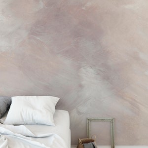 Minimalistic Brush Strokes Texture Large Mural Self Adhesive Wallpaper Natural Abstract Watercolor Peel and Stick Removable M005