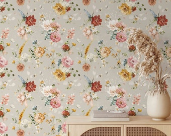 Deep Garden Wallpaper A239  Floral Wallpaper Peel and Stick Removable Repositionable or Traditional Pre-pasted
