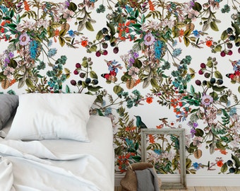 Botanical wallpaper | Etsy
