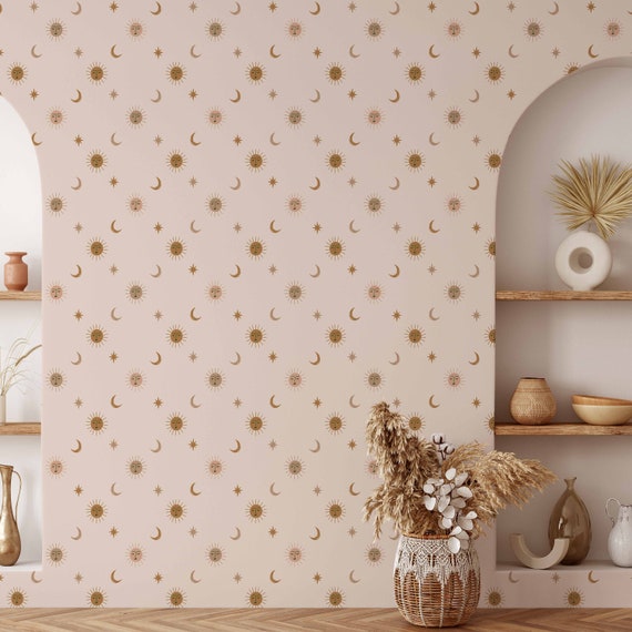 Sun and Moon Wallpaper A235 Removable Peel and Stick Wallpaper